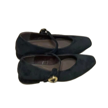 Mary Jane cipele s četvrtastim nosom, gornji materijal: Super fiber, remen s metalnom kopčom, niski debeli pet