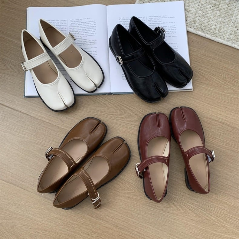 Mary Jane ravne cipele, okrugli nos, gornji dio od super vlakna, gumena potplata, nizak potpetice 1–3 cm