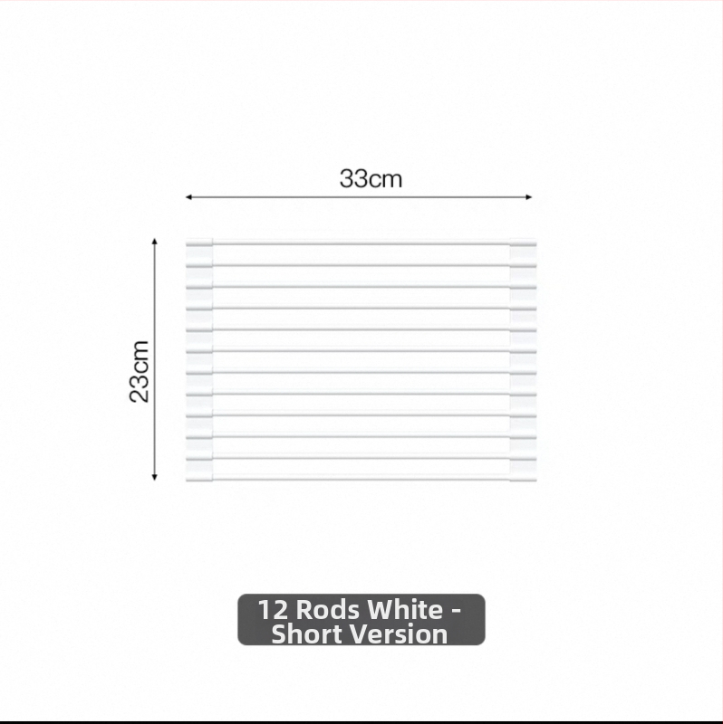 Sklopivi držač za sudoper od silikona i galvaniziranog željeza; višenamjenski; pokretan; bez ugradnje