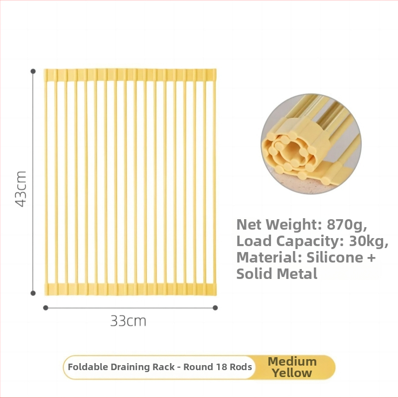 Sklopivi držač za sudoper od silikona i galvaniziranog željeza; višenamjenski; pokretan; bez ugradnje