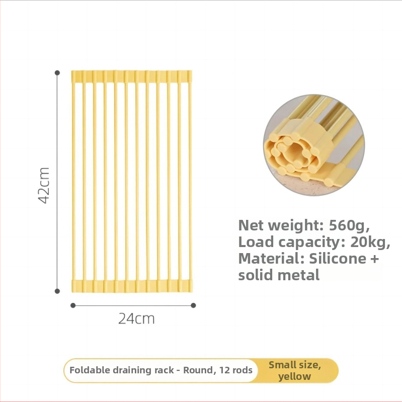 Sklopivi držač za sudoper od silikona i galvaniziranog željeza; višenamjenski; pokretan; bez ugradnje