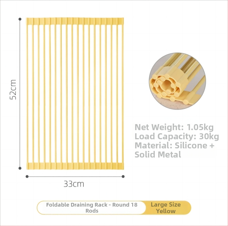 Sklopivi držač za sudoper od silikona i galvaniziranog željeza; višenamjenski; pokretan; bez ugradnje