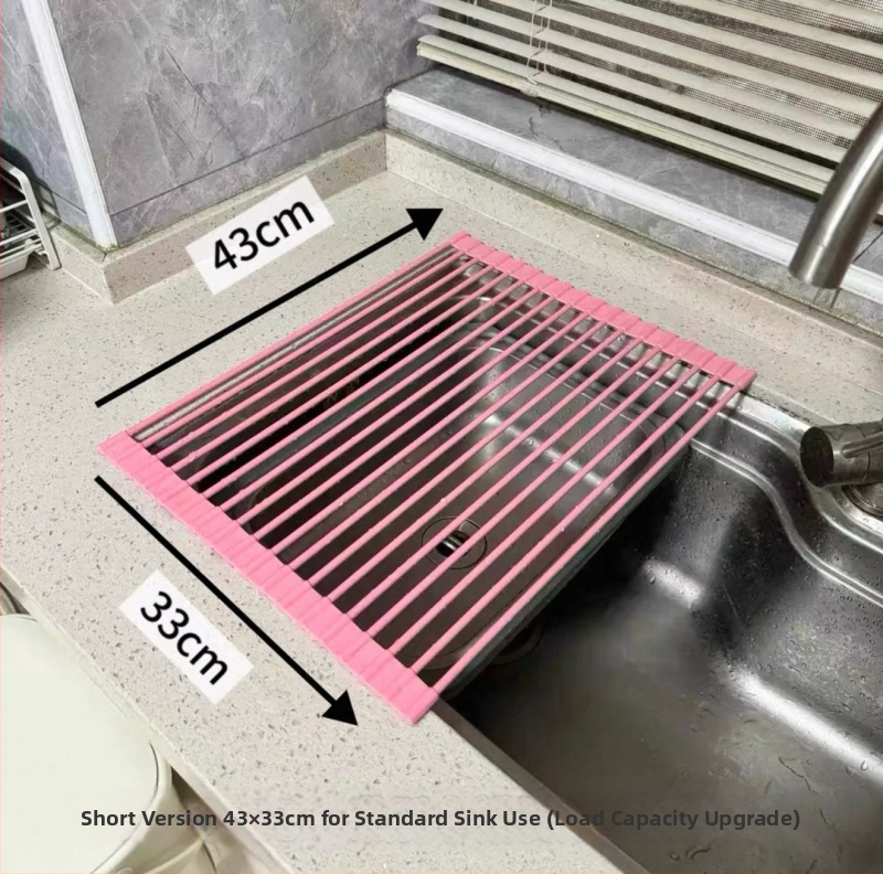 Sklopivi držač za sudoper od silikona i galvaniziranog željeza; višenamjenski; pokretan; bez ugradnje