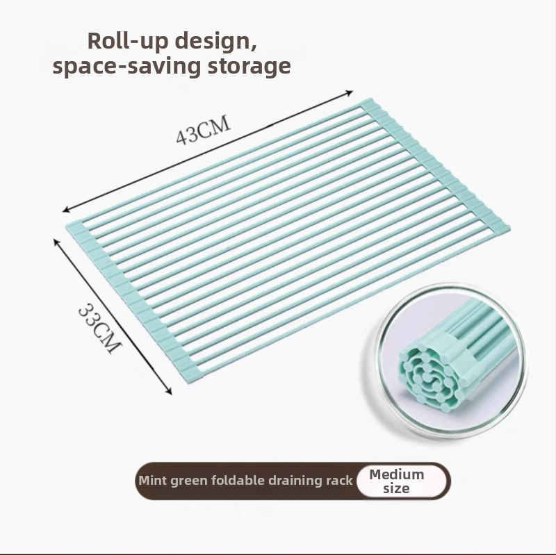 Sklopivi držač za sudoper od silikona i galvaniziranog željeza; višenamjenski; pokretan; bez ugradnje