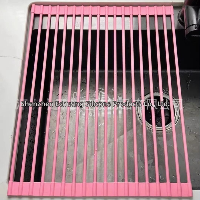 Sklopivi držač za sudoper od silikona i galvaniziranog željeza; višenamjenski; pokretan; bez ugradnje