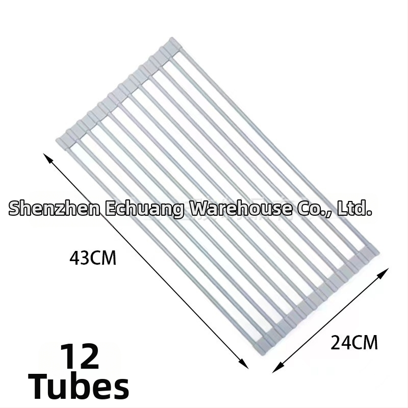Sklopivi držač za sudoper od silikona i galvaniziranog željeza; višenamjenski; pokretan; bez ugradnje