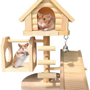 Hamster drveni set za igru sa tunelom u obliku sira i DIY skloništem