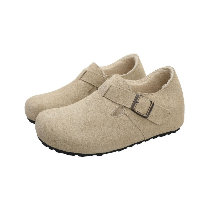 Ženske casual cipele u Birkenstock stilu, gornji dio: prirodna koža, unutarnji materijal: svinjska koža, zatvaranje: kopča, visina pete: srednja 3–5 cm, potplat: guma