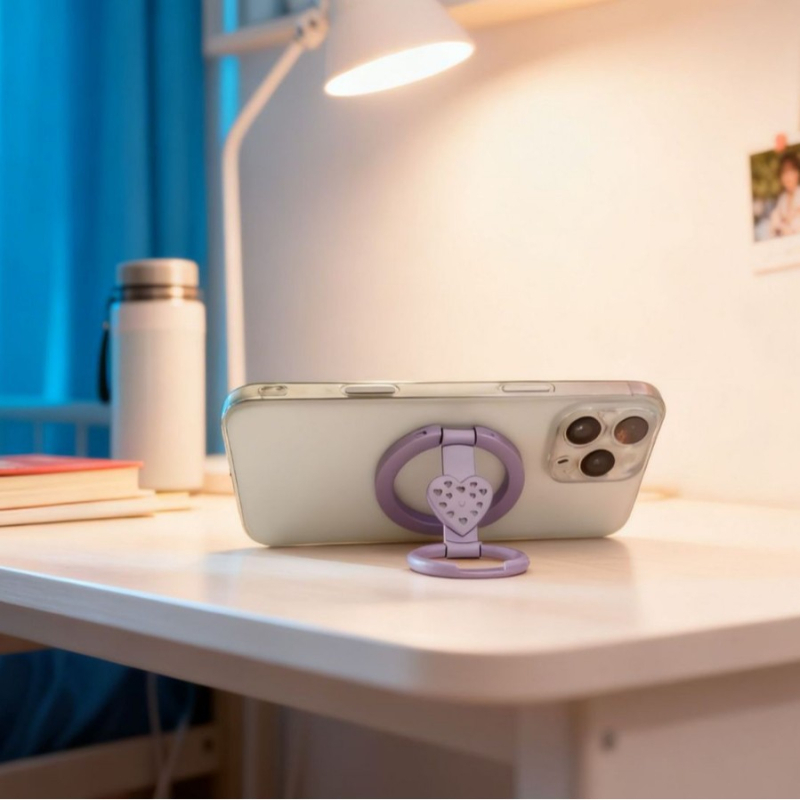 MagSafe držač telefona s prstenastim nosačem — univerzalni model, 360° rotacija, skl опivi, metalni materijal, cinkova legura, protiv podrhtavanja, sprej za miris