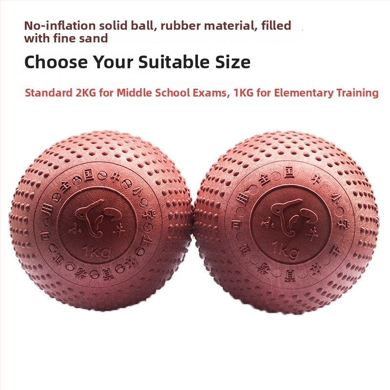 2 kg gumová pevná guľa na hod, naplnená pieskom, tréning pre atletiku