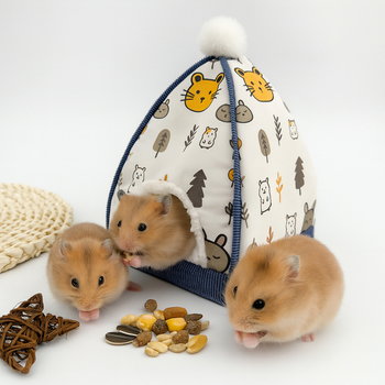 Gnijezdo za hamster, trokutasti oblik, poliesterska vlakna, jesensko-zimsko, pruža toplinu