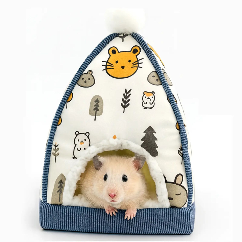 Gnijezdo za hamster, trokutasti oblik, poliesterska vlakna, jesensko-zimsko, pruža toplinu