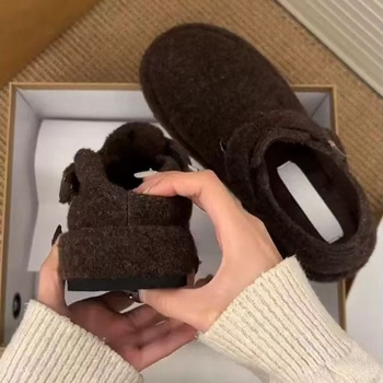 Ženske slip-on tenisice s 6 cm skrivenim unutarnjim povećanjem visine, plišasti gornji dio, unutarnja podstava od umjetnog pliša, gumena tabanica, zatvaranje na Velcro — zimsko-jesenske udobne