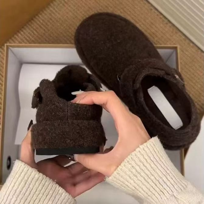 Ženske slip-on tenisice s 6 cm skrivenim unutarnjim povećanjem visine, plišasti gornji dio, unutarnja podstava od umjetnog pliša, gumena tabanica, zatvaranje na Velcro — zimsko-jesenske udobne