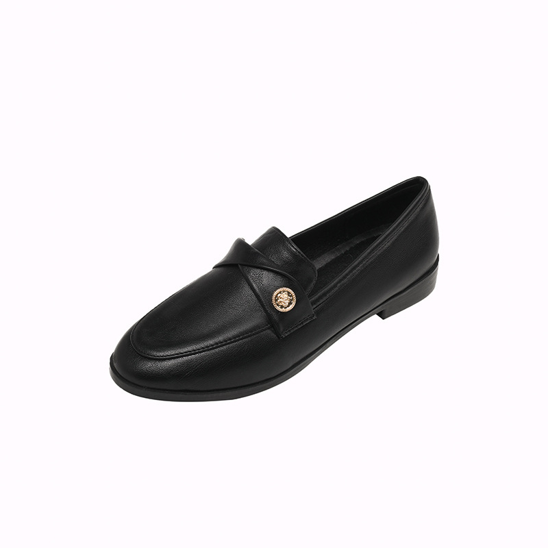 Ženske cipele od umjetne kože, britanski stil, okrugli vrh, gornji PU, gumeni potplat, debeli pet 6–8 cm
