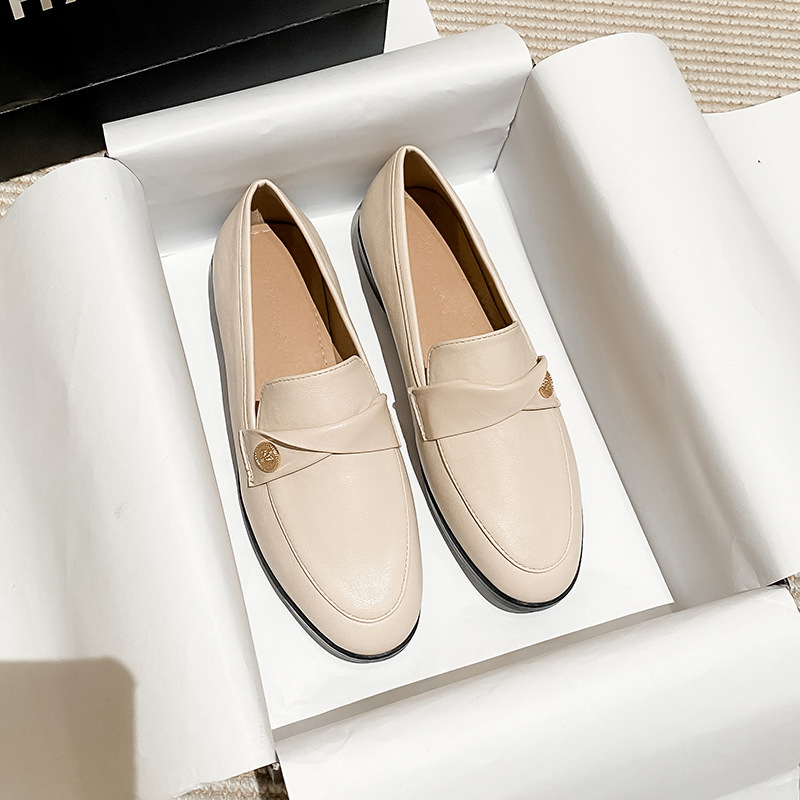 Ženske cipele od umjetne kože, britanski stil, okrugli vrh, gornji PU, gumeni potplat, debeli pet 6–8 cm