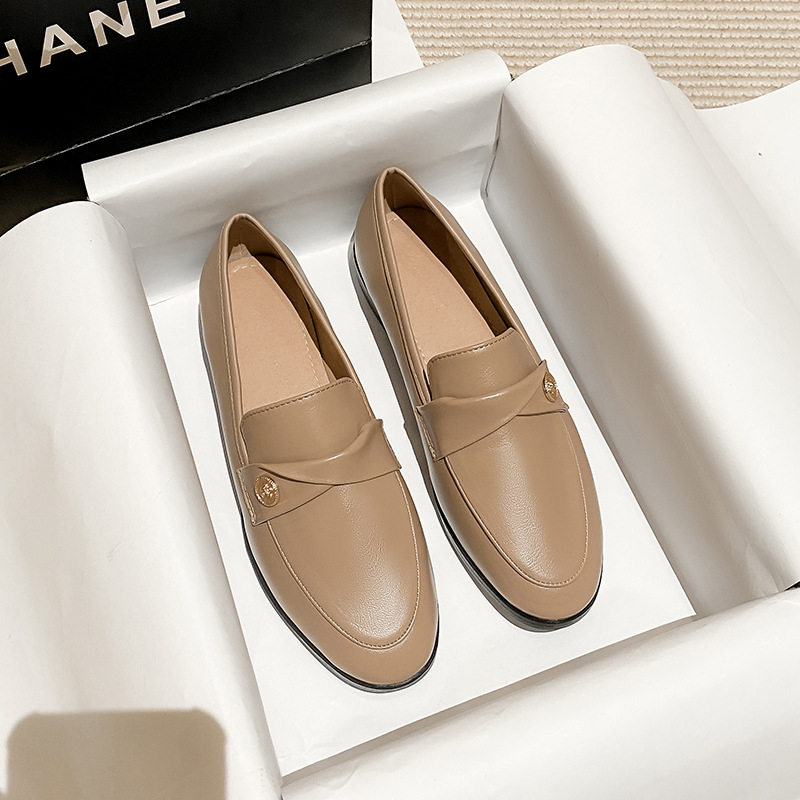 Ženske cipele od umjetne kože, britanski stil, okrugli vrh, gornji PU, gumeni potplat, debeli pet 6–8 cm