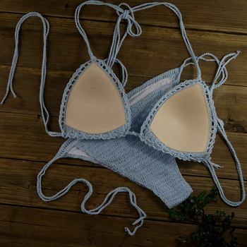 Ručno izrađeni bikini set, push-up, backless, 100% pamuk, ženski kupaći kostim