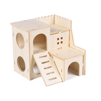 Дървен дом за хамстери за игра и забавление, вътрешна платформа за скачане с форма на извънземно