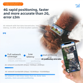 GPS lokator za goveda i ovce, 4G mreža, Beidou satelitsko praćenje, GPS točnost 3 m, 2500 mAh polymer baterija, vodootporan