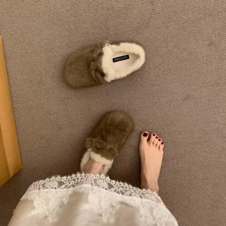 Ženske plišane loaferice s okruglim vrhom, niski 3-5 cm potpetice, EVA uložak, gumena potplat, topla zimska svakodnevna obuća