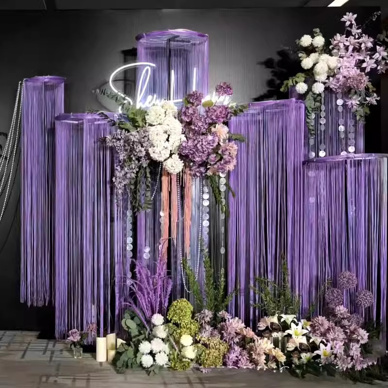 Vjenčana kovana željezna arka s perlovom zavjesom — Pakiranje: mjehurična folija, Marken: Holding Hand, Obrada i prilagodba: Da, Namjena: Vjenčanje