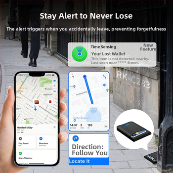 K01 Lokator držača kartica s magnetskim mehanizmom, koža + nehrđajući čelik, Bluetooth praćenje, bežično punjenje, kompatibilno s iOS-om