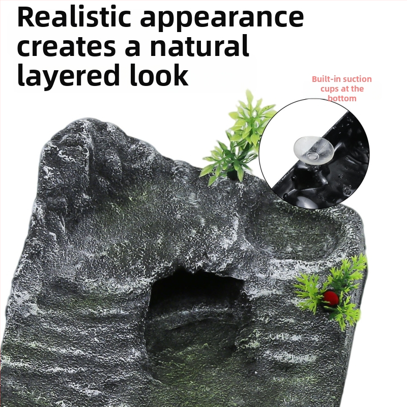 PVC akvarijski krajinski kamen s platformom za sunčanje kornjače, plutajući otok i penjačka ljestvica – Porijeklo Guangdong Shantou; Nije uvezeno