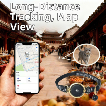 Ovratnik za praćenje kućnih ljubimaca s Airtag – aluminijski spoj, gumb baterija, GPS točnost 30 m, uređaj za praćenje