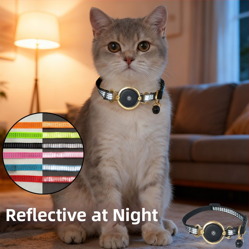 Ovratnik za praćenje kućnih ljubimaca s Airtag – aluminijski spoj, gumb baterija, GPS točnost 30 m, uređaj za praćenje