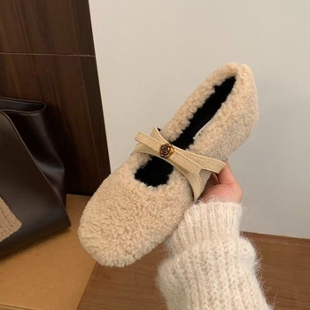 Ženske loaferice s mikrovlaknenom kožom i umjetnim krznom (Kvadratni vrh; Visina potpetice 3–5 cm; Potplata: gumena; Unutrašnjost: umjetno krzno; Uzorak: pruge)