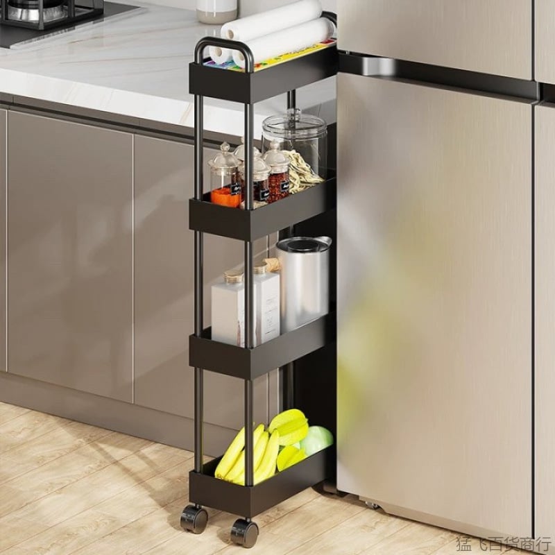 Ultra uski skladišni regač za jaz između ormara i vrata – za kupaonicu i kuhinju; bez ugradnje; materijal: papir; stil: pastoralni