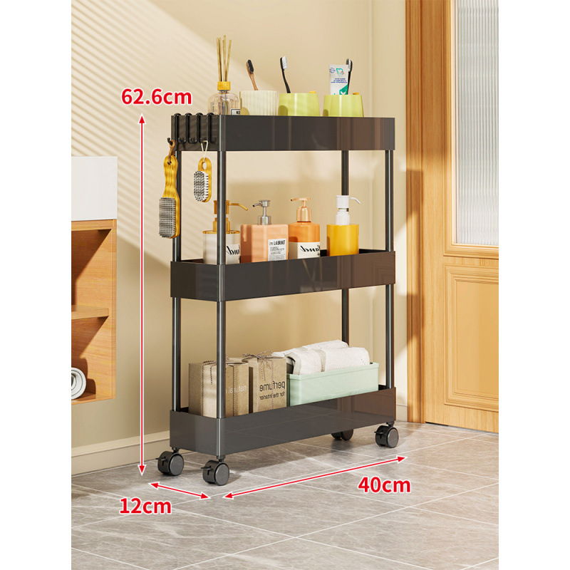 Ultra uski skladišni regač za jaz između ormara i vrata – za kupaonicu i kuhinju; bez ugradnje; materijal: papir; stil: pastoralni