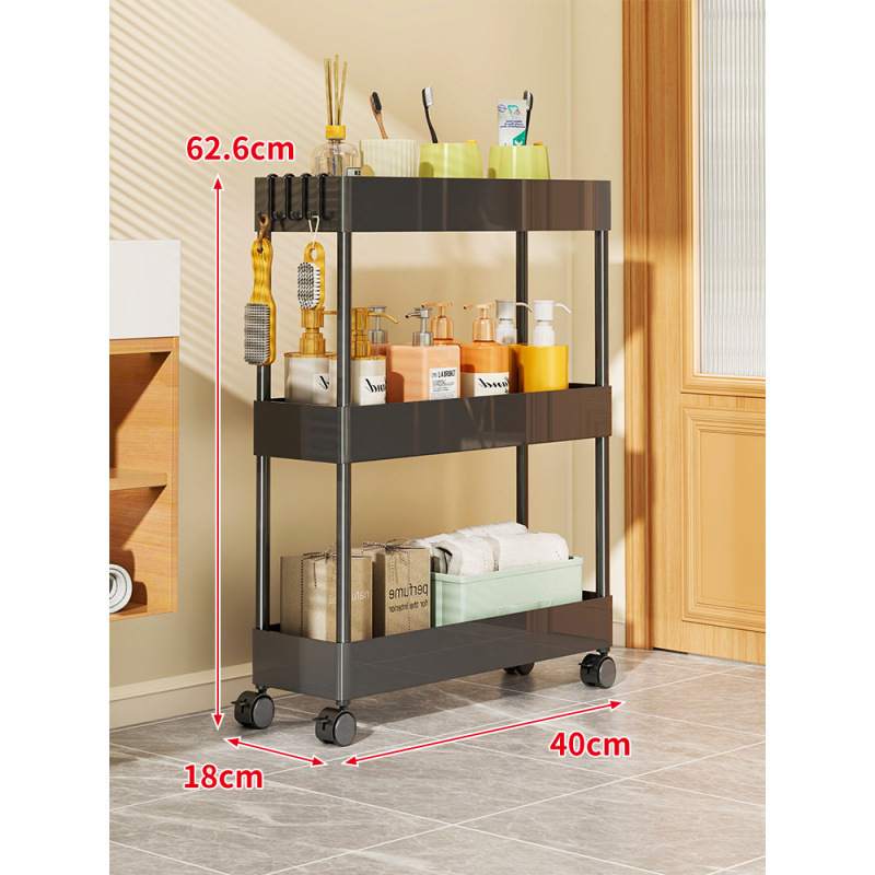 Ultra uski skladišni regač za jaz između ormara i vrata – za kupaonicu i kuhinju; bez ugradnje; materijal: papir; stil: pastoralni