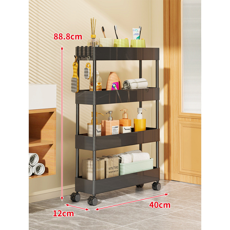 Ultra uski skladišni regač za jaz između ormara i vrata – za kupaonicu i kuhinju; bez ugradnje; materijal: papir; stil: pastoralni