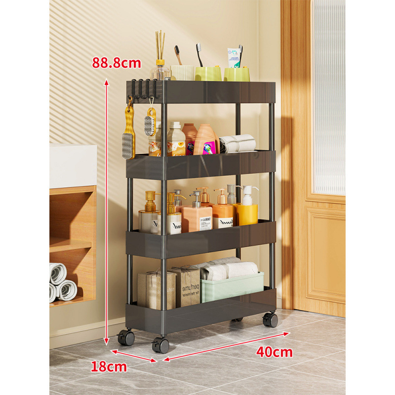 Ultra uski skladišni regač za jaz između ormara i vrata – za kupaonicu i kuhinju; bez ugradnje; materijal: papir; stil: pastoralni