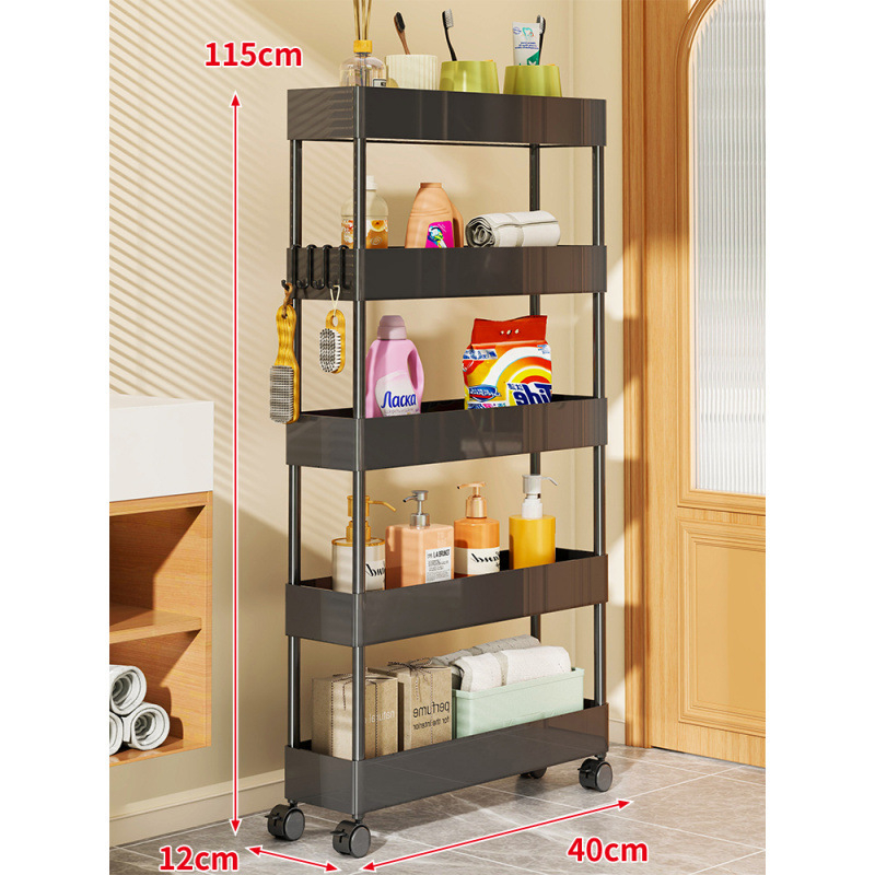 Ultra uski skladišni regač za jaz između ormara i vrata – za kupaonicu i kuhinju; bez ugradnje; materijal: papir; stil: pastoralni