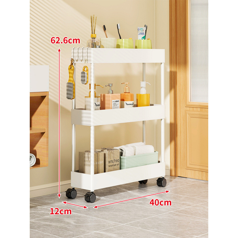 Ultra uski skladišni regač za jaz između ormara i vrata – za kupaonicu i kuhinju; bez ugradnje; materijal: papir; stil: pastoralni