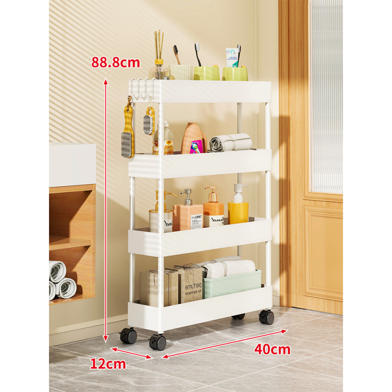 Ultra uski skladišni regač za jaz između ormara i vrata – za kupaonicu i kuhinju; bez ugradnje; materijal: papir; stil: pastoralni