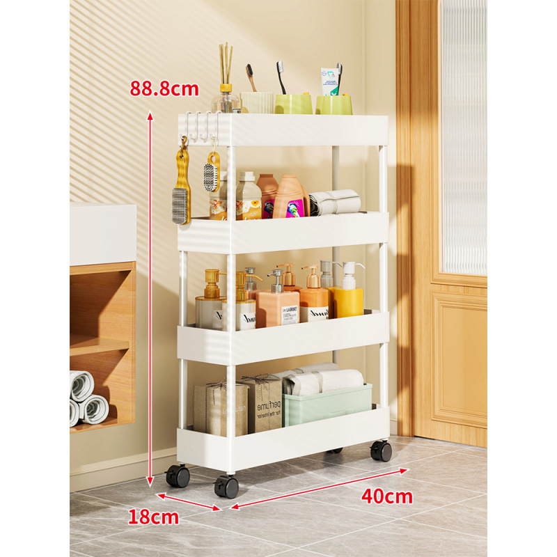 Ultra uski skladišni regač za jaz između ormara i vrata – za kupaonicu i kuhinju; bez ugradnje; materijal: papir; stil: pastoralni