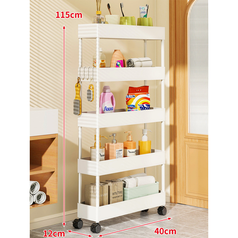 Ultra uski skladišni regač za jaz između ormara i vrata – za kupaonicu i kuhinju; bez ugradnje; materijal: papir; stil: pastoralni