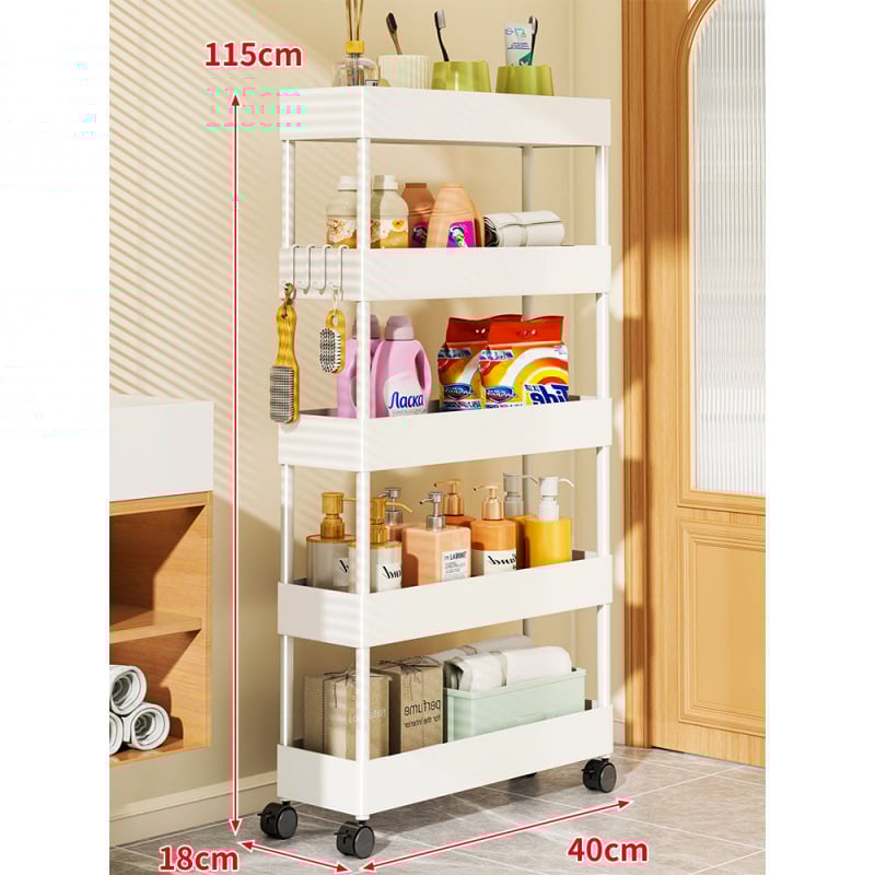 Ultra uski skladišni regač za jaz između ormara i vrata – za kupaonicu i kuhinju; bez ugradnje; materijal: papir; stil: pastoralni