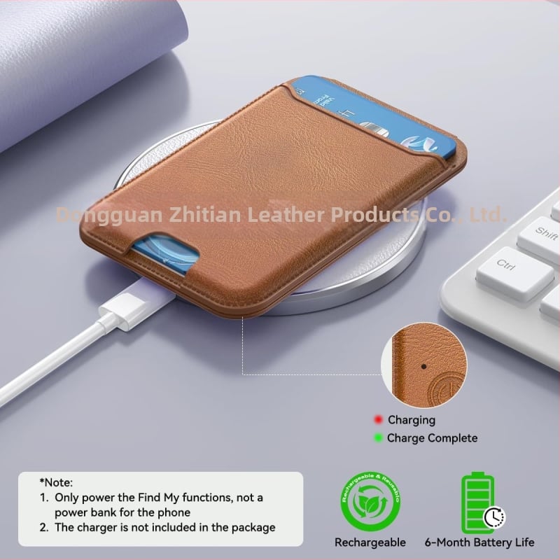 Find My kućište za kartice sa magnetskim držačem za iOS (PU materijal, 130 mAh baterija, Find My sučelje, magnetsko pričvršćivanje)