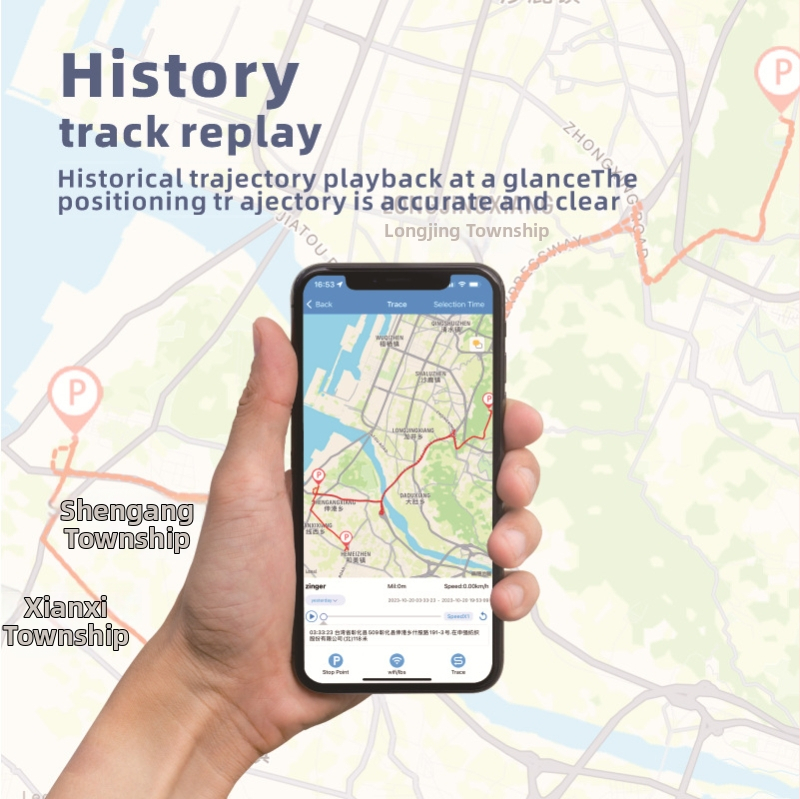 Autotracker GPS do auta, model M16; presnosť GPS 5 m; alarmné režimy: vibrácie, výpadok napájania, SOS, mobilný, oplotenie, prekročenie rýchlosti; rozmery 80×39×17 mm