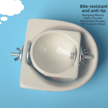 Totoro tema viseća keramička zdjela za kućne ljubimce, protiv prosipanja, sigurno pričvršćivanje, pogodno za mala životinja