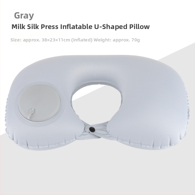 У-образна надуваема възглавница за пътуване, пълнена с въздух, флокинг плат, модерен стил, подходяща за деца и възрастни