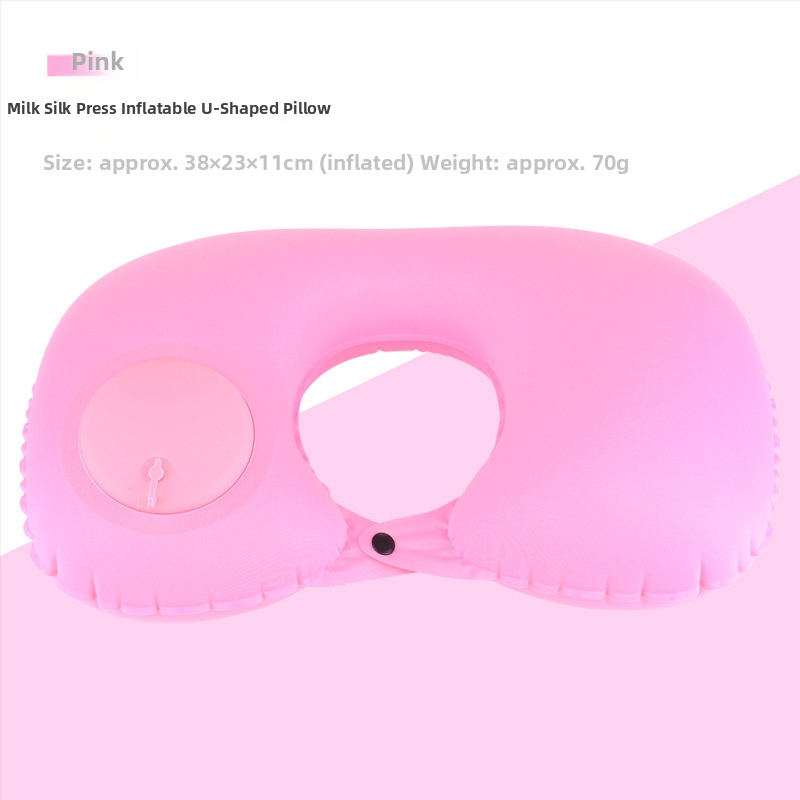 У-образна надуваема възглавница за пътуване, пълнена с въздух, флокинг плат, модерен стил, подходяща за деца и възрастни