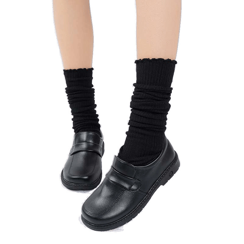Ravne cipele s okruglim vrhom, PU gornji dio, vintage brogue stil, visina pete iznad 8 cm, slip-on zatvaranje