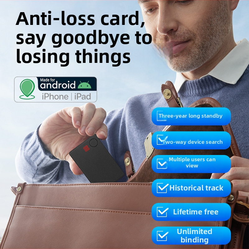 Ultra-tanki GPS tracker kartice za novčanik – dijeljeno praćenje, 7-dnevna povijest, baterija 540 mAh
