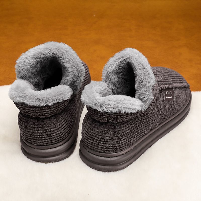 Muške zimske čizme za snijeg s flisom, gornji dio od pamuka, potplat od plastike, visina pete 3-5 cm, korejski stil